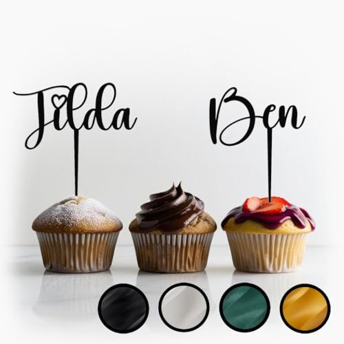 Cake Topper mit Namen – personalisierter Schriftzug als Dekoration für Geburtstagskuchen und Torte
