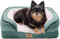 Traumreiter orthopädisches Hundebett für kleine Hunde ca. 45 x 35 cm (Innenmaß ca. 30x20 cm), Grün, Hundekörbchen Flauschiges Hundekissen Hundekorb klein Kissen