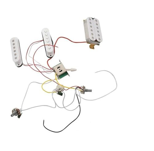 kit de câblage de guitare Faisceau De Câbles De Micro De Guitare Électrique Professionnel Blanc Pré-câblé Commutateur 5 Voies Contrôle 2T1V Micro SSH