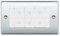 BG NPCTDM3W Polished Chrome 3 Gang Triple Master Touch Dimmer Switch White Inserts