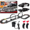 Fast & Furious Stunt Raceway Electric Racetrack Slot Car Set Age 5+, 2x 1:43 Replica Cars, With 360 Loops & Lap Counter, Track 7.3M / 24FT Racetrack For Kids, UK 3-Pin Plug