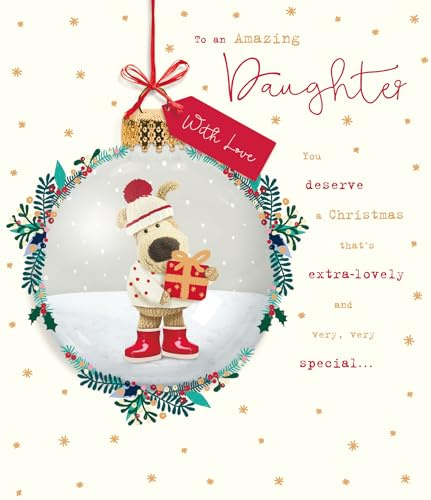 Boofle to an Amazing Daughter Beautiful Bauble Christmas Greeting Card 771147
