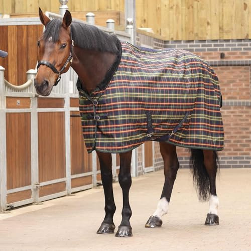 Shires Tempest Plus Lite Stable Rug - Green Tartan 7ft0