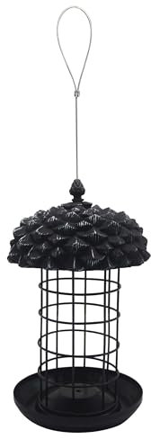 Dehner Natura Premium Louise - Columna de alimentación para 12 Bolas de carbonero, estación de alimentación para Aves Silvestres Resistente a la Intemperie y Colgante, Aprox. 30 x 18 x 18 cm, Metal,