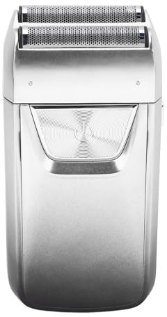 Elektrische Folie Clipper, LED Display Keitenträger Trimmer 1200mAh Verstellbarer Kopf Doppelfolien Haarschneider (SILVER)