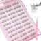 Self Adhesive Lash Clusters Wispy Eyelash Extension Clusters Natural Eyelash Cluster No Glue Needed Individual Lashes Press on Cluster Lashes Pre-Glued Lash Extension 10-12MM Short DIY Lash Kit