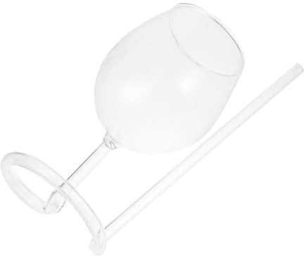 Alipis Glaskelch mit Integriertem Strohhalm 300 Ml Glas Cocktailkelch Bruchsicherer Haushaltskelch für Zuhause und Bar
