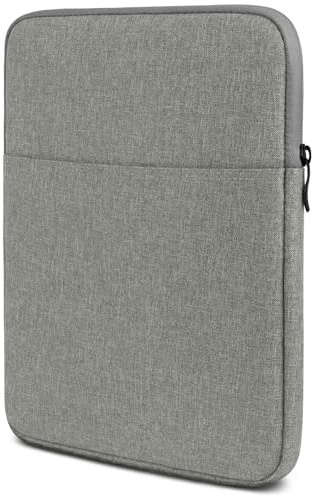moex Tablet Hülle für TABWEE T20 Tasche mit Reißverschluss und Fach für Zubehör, Nylon Stoff Sleeve weich Gepolstert, Schutzhülle Minimalistisch Dash Case, Grau