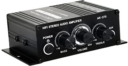 12V Amplificateur Audio pour Haut Parleur Passif Stéréo Canaux avec LED et Stable pour PC Tv et CD
