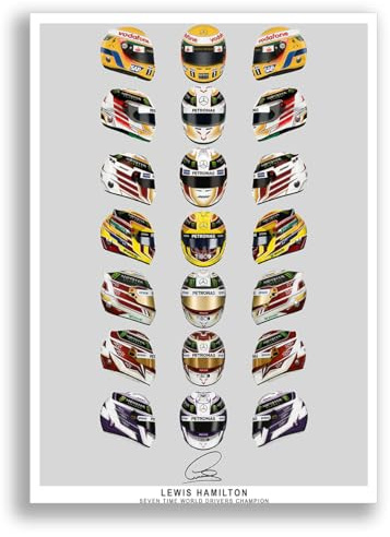 Lewis Hamilton 2025 signed helmet photo poster print autograph framed memorabilia Ferrari F1 gift (7 Time World Champion, A3 Poster Only)