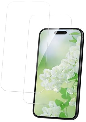 Camokia 2 Stück 9H Härte Panzerglasfolie für iPhone 15 6,1, Ultra Klar & Hohe Empfindlichkeit Schutzfolie für iPhone 15 Schutzglas