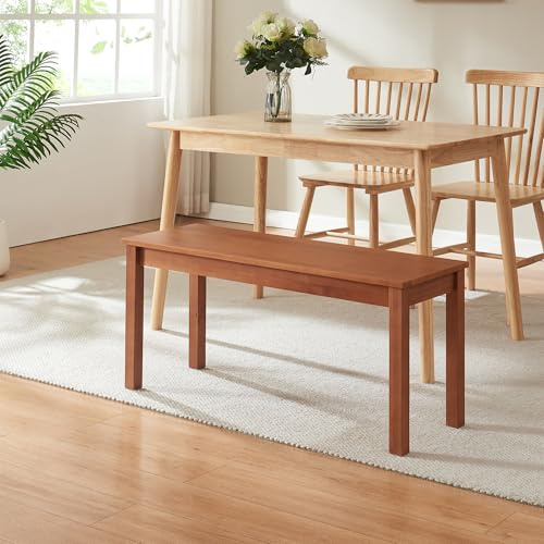 [en.casa] Esszimmerbank Trerunulu Sitzbank 100 x 35 x 45 cm Holzbank Bank für Esszimmer Küche Wohnzimmer Küchenbank Kiefernholz Essbank Walnussoptik