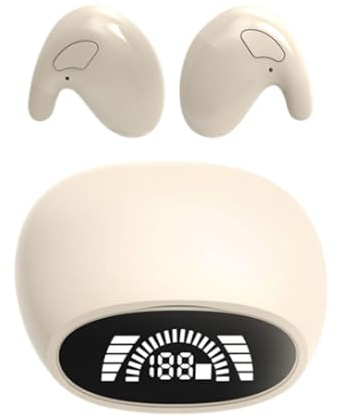 AMSLSIU Sports Earbuds Noise Reduction Business Gaming High Performance Lightweight Earphones V1 Hands Free Function Wireless In Ear Earbuds Running Workout Small Ear, Skin Color, 51x68x33mm