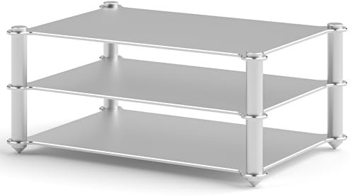 DoukAudio Aluminum Audio Rack Stand: Multi Layer Desktop HiFi Shelf for Amplifier Preamp DAC Ventilated Modular Storage Rack CNC Build Home Studio Setup