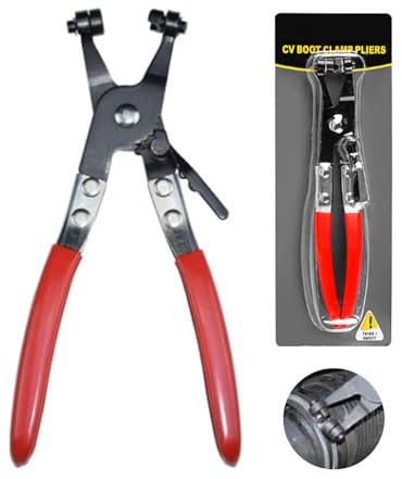 Yuiturt Hose Clamp Pliers Red Heavy Duty Swivel Flat Band & Ring with Rotating Heads for Auto Fuel Oil Water Pipe Repair