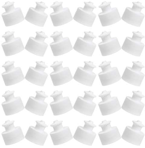 TEMPNAP 30pcs Reusable Sports Water Bottle Replacement Caps with 28mm Thread, Lightweight Plastic Push Pull Lids for Travel and Workouts, Portable Beverage Bottle Accessories
