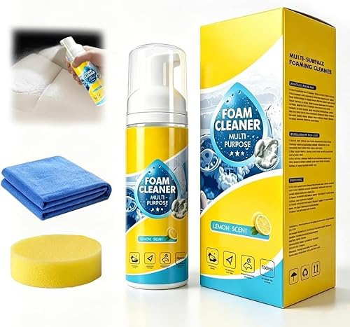 4-in-1 Multi-Enzyme Foam Cleaner, Powerful & Multipurpose Car Interior FoamCleaner, Foam Cleaner Multi Purpose, Deep Clean Car, Kitchen, Bathroom & Sofa