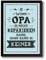 OWLBOOK Opa kann es reparieren Bild im schwarzem Holz-Rahmen Geschenk Geschenkidee