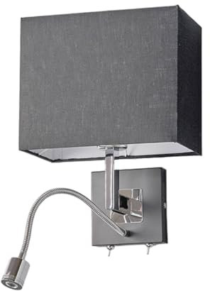 Lucande Wandleuchte, Wandlampe Innen 'Rebekka' (Modern) in Schwarz aus Textil (1 flammig, E27) - Wandleuchten, Wandstrahler, Wandbeleuchtung Schlafzimmer/Wohnzimmer, Wohnzimmerleuchte