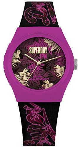 Superdry Damen Analog Quarz Uhr mit Silikon Armband SYL247BP