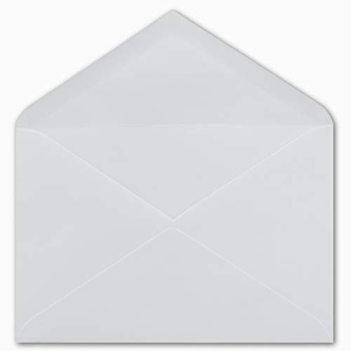 100 DIN C6 Brief-Umschläge Weiss 11,2 x 16,0 cm - 90 g/m² Nassklebung Brief-Hüllen ohne Fenster für Einladungen von Ihrem Glüxx-Agent
