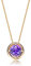 Carleen Solide 14 Karat 585 Gold Damen Kette mit Rund Geburtsstein Februar Amethyst Anhänger Halskette, Valentinstag Geschenkschmuck für Damen Mädchen - Anhänger Durchmesser: 8.5 mm