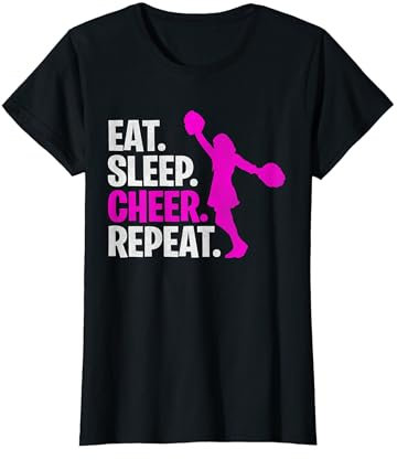 Eat, Sleep, Cheer, Repeat Cheerleader | Cheerleading T-Shirt