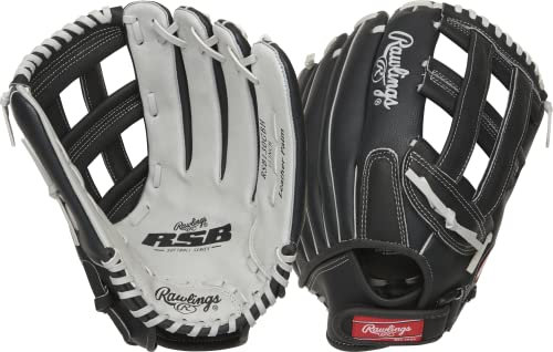 Rawlings Unisex – Erwachsene RSB130GBH-6/0 13 H/NFC Softball-Handschuh, Schwarz/Grau, 13 inch