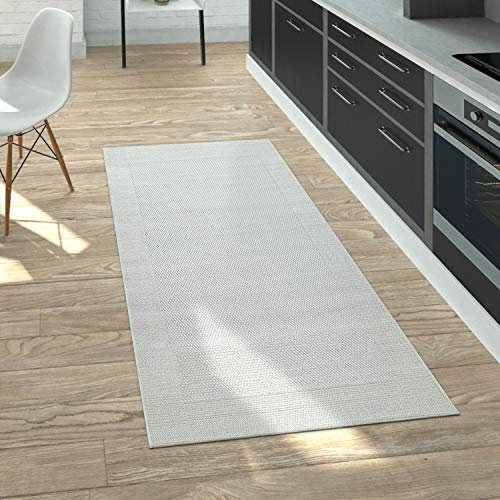 Paco Home Teppich Indoor-Outdoor, moderner Jute-Look in natürlicher Sisal Optik, robust & wetterfest, ideal für Terrasse Wohnzimmer & Küche, Grösse:120x170 cm, Farbe:Weiß 2