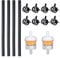 HSEAMALL 1/4-Zoll-Motorrad-Inline-Kraftstofffilter-Kit, 4 Stk. Durchmesser 6 mm Kraftstoffleitung und 2 Stk. 6,5 mm Benzinfilter und 8 Stk. Schlauchschellen für Auto-Motorroller