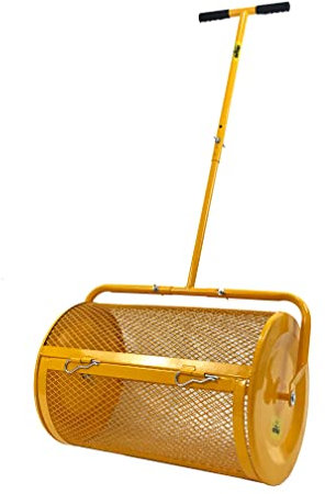 SIMPO Spandiconcime per muschio di torba, spargitore per prato e giardino, 61 x 40,6 x 149,9 cm, manico regolabile, senza attrezzi, facile da montare