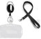 Cordon de ceinture rétractable avec pince à bobine et porte-badge pinceau transparent adapté aux cartes d'identité, cartes d'étudiant, cartes de travail, expositions d'entreprise.