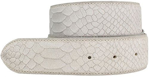 BELTINGER Gürtel mit Pythonprägung ohne Schnalle 4 cm | Leder-Gürtel für Damen Herren 40mm Schlangen-Optik | Schlangen-Muster