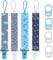 4 Pezzi Catenella Portaciuccio per Bambini,Catenella Ciuccio Tessuto Adatto per Ciucci Massaggiagengive, Set Catenelle per Ciuccio con 4 Pezzi Ciuccio Clip Adattatore per Neonato Doccia