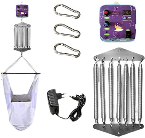 UltraNurtureest Automatischer hängender Cradle-Controller, Babyschwingen-Rocker mit einstellbarem Timer, Geschwindigkeit, freie Hände 7 Springs B