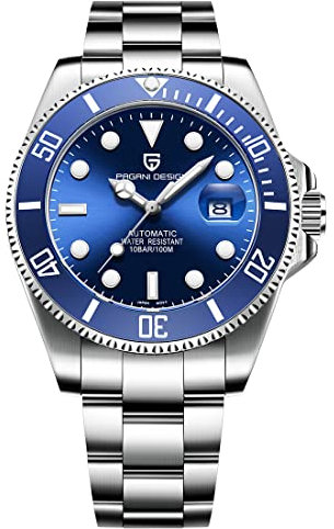 RollsTimi Hombres Reloj Mecánico de Lujo Bisel de Cerámica Reloj Automático Cristal de Zafiro PO-1639