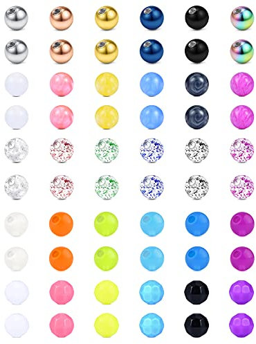 Rajnard Piercing Kugeln 14G 5mm Ersatzkugeln für Bauchnabelpiercing Nippel Zungenpiercing Industrial Septum Piercing Schmuck Im Dunkeln leuchtende Kugel