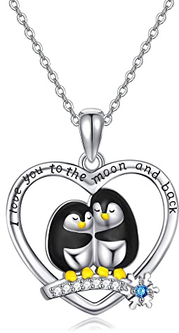 CUPENDA Fuchs/Katze Halskette Sterling Silber Fuchs auf Mond/Schwarze Katze Anhänger Tier Schmuck Geschenke für Frauen Mutter