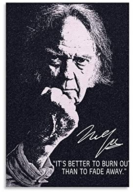 Enartly Leinwand Druck Poster Neil Young Dekorative Leinwand Wandkunst Wohnzimmer Poster Schlafzimmer 50x70cm Kein Rahmen