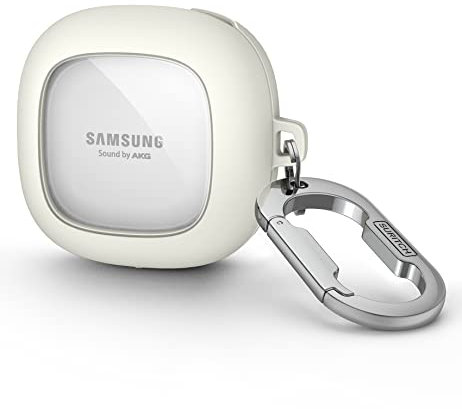 SURITCH Transparent Hülle Kompatibel mit Samsung Galaxy Buds 2/Buds Live/Buds 2 Pro/Buds Pro/Buds FE Hülle Stoßfest Schutzhülle mit Schlüsselbund für Samsung Galaxy Buds 2 hülle weiß