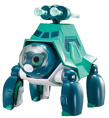 AlphaToys Petronix Defenders Transformierendes Max Mode Pet Shell-E, ca. 12 cm große Spielfigur für Kinder, verwandelbare Roboter-Schildkröte mit abfeuerbaren Wasserraketen