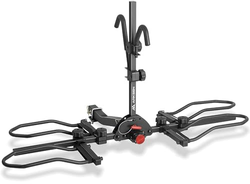ARKSEN Bike Rack Hitch for Car, 2-Bike Hitch Mount Platform Rack,Holds Electric & Fat Tire Bikes up to 75 lbs Each (150 lbs Total), Fits 2 Receiver, Smart Tilt for SUV, Pickup, RV & Camper