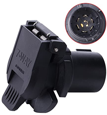 MRELC USCAR vers RV Adaptateur de prise de remorque à 7 voies, verrou tournant 7 voies compatible avec Silverado Chevy GM modèle OEM Style Remorquage et prise USCAR requise