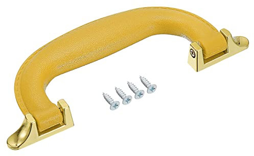 QUARKZMAN Gepäck Griffe 155mm/6.1 PU Leder Zuggriff Reisekoffer Gehäuse Ersatz Handgriffe mit Schrauben für Gehäuse Reisekoffer Werkzeugkiste Beige