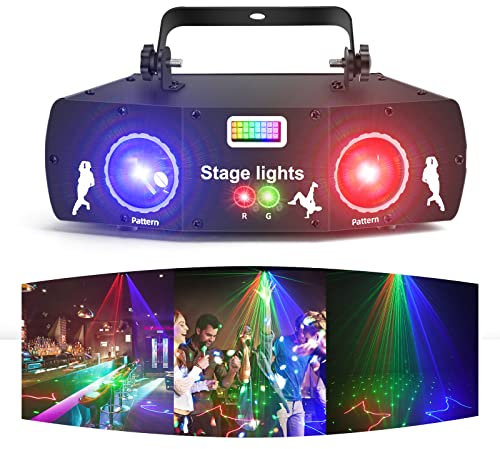 Discolicht Partylicht, 3D RGB Animation DMX Effektstrahler LED Licht DJ Projektor Musikgesteuert DJ Disco Lichter, Für KTV Familientreffen Hochzeit Geburtstag Halloween Adventskalender