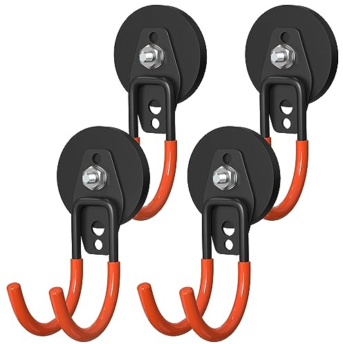 Lvoess Magnetic Hooks, 4 Pack 2.59 Inch Large Garage Hooks
