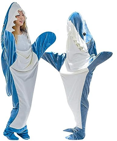 Kinder Damen Schlafanzug Hai Pyjamas Shark Zum Anziehen Flanell Shark Schwanz Decke Hai Decke Verkleidungen Schlafsack Kostüm Für Cosplay-Shows, Cartoon-Pyjamapartys