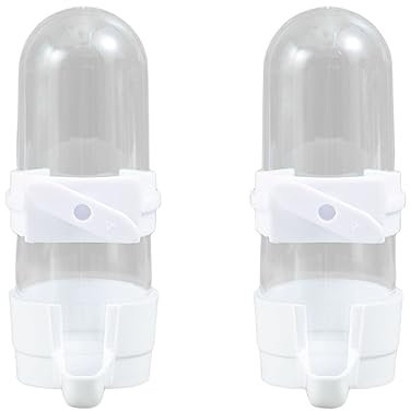 Vögel Wasserspender, 2 Stück 90ML Automatischer Trinkflaschen für Käfig, Kunststoff Papageien Futterspender Tränke Vogelkäfig Zubehör für Wellensittich Lovebirds Nymphensittich