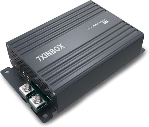 7XINBOX 12V 20A DC to DC Charger (with Smart Chip), Intelligent On-Board Charger for NMP, LFP, AGM and Gel Batteries for Caravans, Commercial Vehicles, Yachts and Boats - 3 Levels