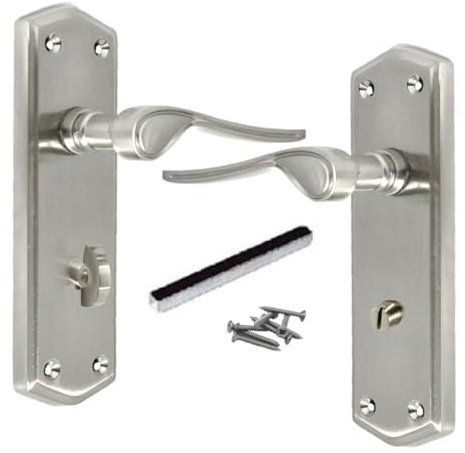 Betley Butterfly Door Handles Victorian Scroll Lever Stellar Bathroom Lock Handle Satin 170 x 50mm for Internal Wooden Doors